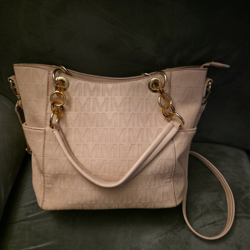 Elegant Pink and Gray Handbag - Picture 5 of 7